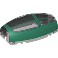 Windscreen 10 x 6 x 3 Bubble Canopy Double Tapered with Dark Green Cockpit Cover Print em Marrom translúcido
