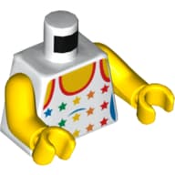 Torso, Tank Top with Rainbow Stars Print, Yellow Arms and Hands