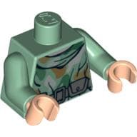 Torso Robe, Camouflage with Weapon Belt Print, Sand Green Arms, Light Nougat Hands