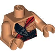 Torso Muscles, Red Sash and Ceremonial Knife Print, Nougat Arms and Hands