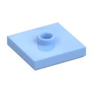 Plate Special 2 x 2 with Groove and Center Stud (Jumper) em Azul vivo claro