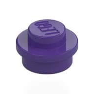Plate Round 1 x 1 with Solid Stud em Roxo escuro