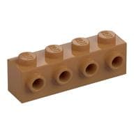 Brick Special 1 x 4 with 4 Studs on One Side em Nougat médio