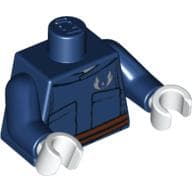 Torso, Jacket with Brown Belt and Jedi Order Insignia Print, Dark Blue Arms, White Hands