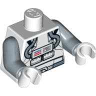 Torso Clone Pilot with Sand Blue Belt and Printed Back Print, Sand Blue Arms, White Hands