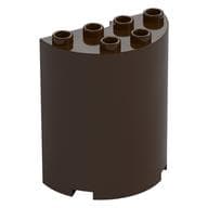 Cylinder Half 2 x 4 x 4 em Marrom escuro
