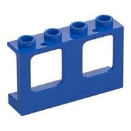 Window 1 x 4 x 2 Plane, Hollow Studs, Single Hole Top and Bottom for Glass em Azul