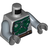 Torso Armor Plates Dark Green Print (Boba Fett), Sand Blue Arms, Dark Bluish Gray Hands