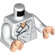 Torso Shirt, Open Collar with Wrinkles Print (Han Solo), White Arms, Light Nougat Hands