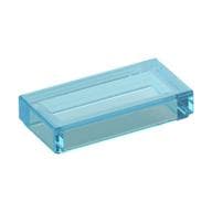 Tile 1 x 2 with Groove em Azul claro translúcido