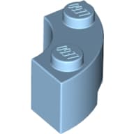Brick Round Corner 2 x 2 Macaroni with Stud Notch and Reinforced Underside [New Style] em Azul pastel