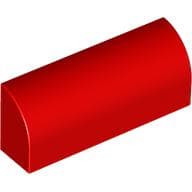Brick Curved 1 x 4 x 1 1/3 No Studs, Lowered Inside Support em Vermelho