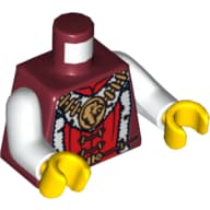 Torso, Lion Head Medallion and Fur Trim Print, White Arms, Yellow Hands