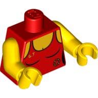 Torso, Swimsuit with Lifeguard Ring and Yellow 'G.T' Print, Yellow Arms and Hands
