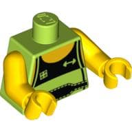 Torso, Tank Top with Black Front and Weight Lifter's Belt Print, Yellow Arms and Hands