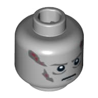 Minifig Head Darth Vader, Scars Gray Left & Right, Gray Eyebrows, White Pupils Print