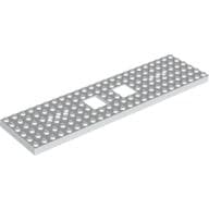 Vehicle Base, Train 6 x 24 with Two 2 x 2 Openings and 3 Round Holes Each End em Branco