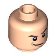 Minifig Head Draco Malfoy, Dual Sided, Smirking / Troubled Print [Blocked Open Stud]