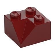 Brick Sloped 45° 2 x 2 Double Concave em Vermelho escuro