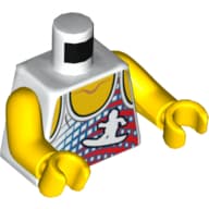 Torso, Vest with Surfer Print, Yellow Arms and Hands