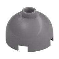 Brick Round 2 x 2 Dome Top, Hollow Stud em Prata fosco