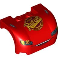 Vehicle Body, Wheel Arch / Mudguard 3 x 4 x 1 2/3 Curved with Front with Headlights, Open Mouth Grille, Lightning Bolts and 'Rust-eze' Print (8486)