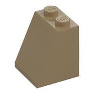 Brick Sloped 65° 2 x 2 x 2 with Bottom Tube em Bege escuro