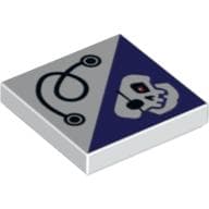 Tile 2 x 2 with String and Dark Purple Triangle with Skeleton Head Print