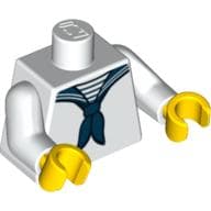 Torso, Sailor Uniform with Blue Scarf Print, White Arms, Yellow Hands
