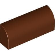 Brick Curved 1 x 4 x 1 1/3 No Studs, Lowered Inside Support em Marrom avermelhado