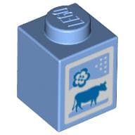 Brick 1 x 1 with Milk Carton, Cow, Print