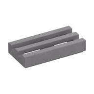 Tile Special 1 x 2 Grille with Bottom Groove em Prata fosco