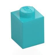 Brick 1 x 1 em Celeste médio