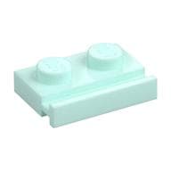 Plate Special 1 x 2 with Door Rail em Água-marinha claro