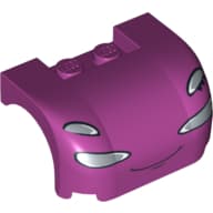 Vehicle Body, Wheel Arch / Mudguard 3 x 4 x 1 2/3 Curved with Front with Headlights and Thin Smile Print