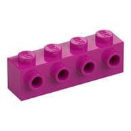 Brick Special 1 x 4 with 4 Studs on One Side em Magenta
