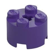 Brick Round 2 x 2 with Axle Hole em Roxo escuro