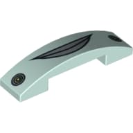 Brick Curved 4 x 1 Double, No Studs with Round Headlights Print (Flo)