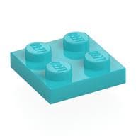 Plate 2 x 2 em Celeste médio