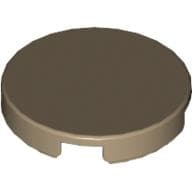 Tile Round 2 x 2 with Bottom Cross em Bege escuro