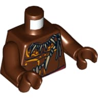 Torso, Bare Chest with Bone Necklace and Body Paint Print, Reddish Brown Arms and Hands
