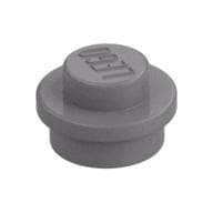 Plate Round 1 x 1 with Solid Stud em Prata fosco