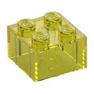 Brick 2 x 2 without Inside Ridges em Amarelo translúcido