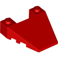 Brick Wedged, Sloped 4 x 4 Taper, with Stud Notches em Vermelho