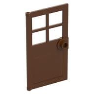 Door 1 x 4 x 6 with 4 Panes and Stud Handle em Marrom avermelhado