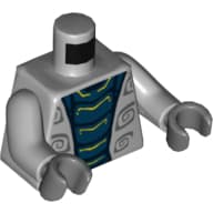 Torso Bare Chest, Dark Blue Snake Stomach Print, Light Bluish Gray Arms, Dark Bluish Gray Hands