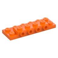 Plate Special 2 x 6 x 2/3 with 4 Studs on Side, 1 Support Wall on Bottom em Laranja