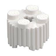 Brick Round 2 x 2 [Grill] em Branco