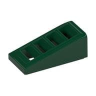 Brick Sloped 18° 2 x 1 x 2/3 with 4 Slots / Grate em Verde escuro