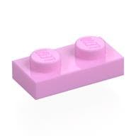 Plate 1 x 2 em Rosa vivo